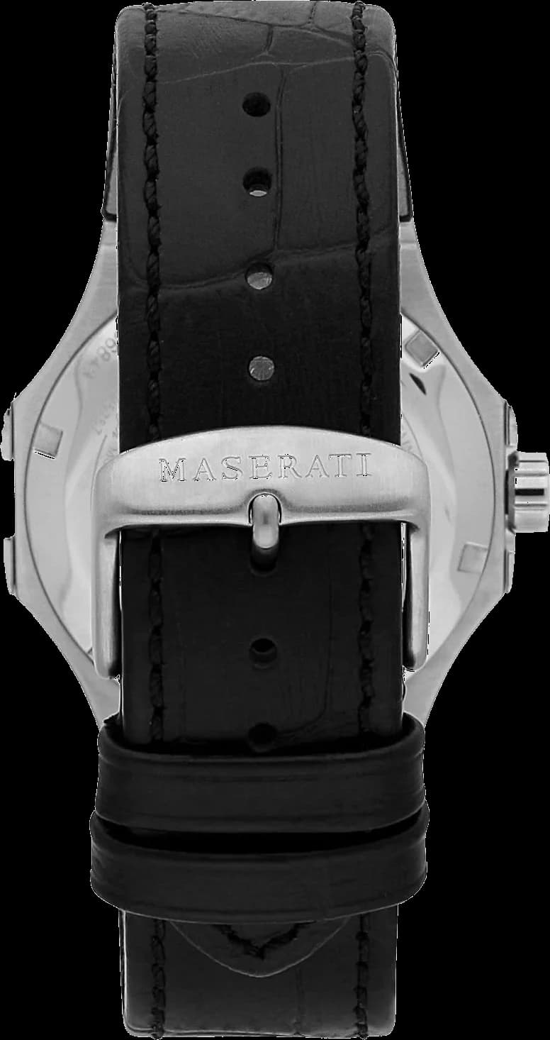 Montre Maserati R8821108038 Automatique Squelette Bracelet Cuir Noir vue 4