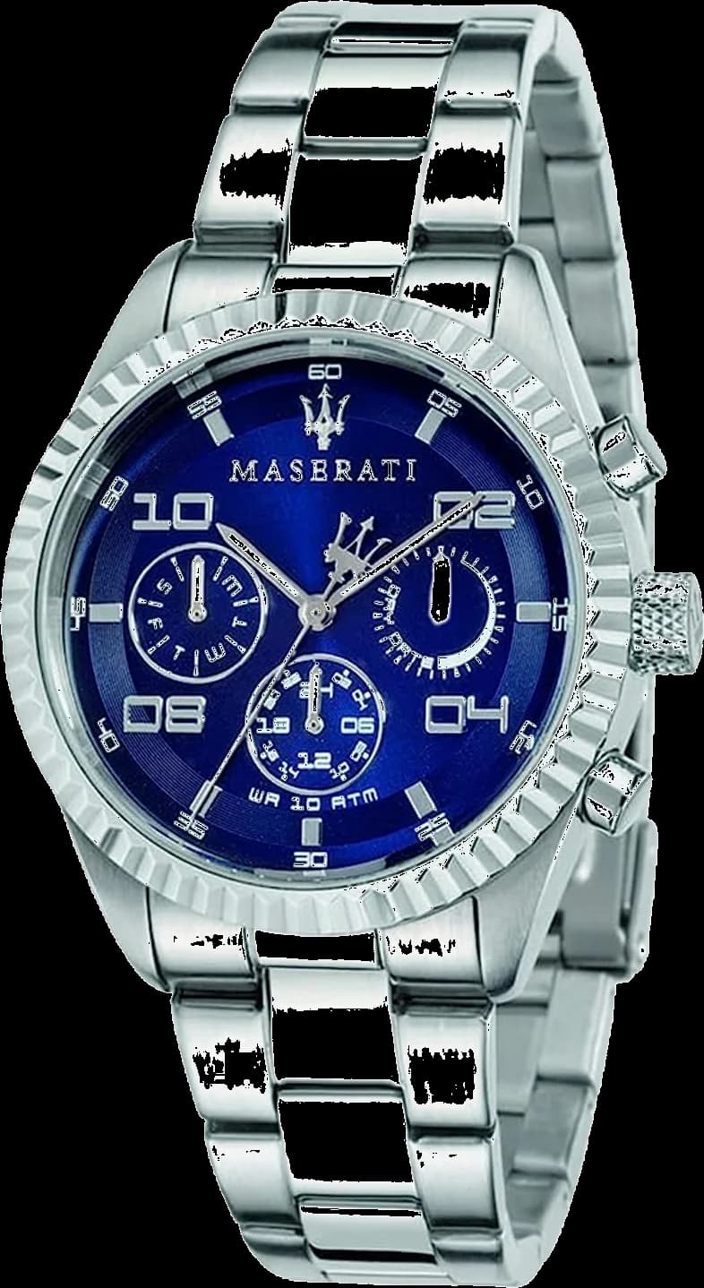 Maserati R8853100011 vue de côté, bracelet acier