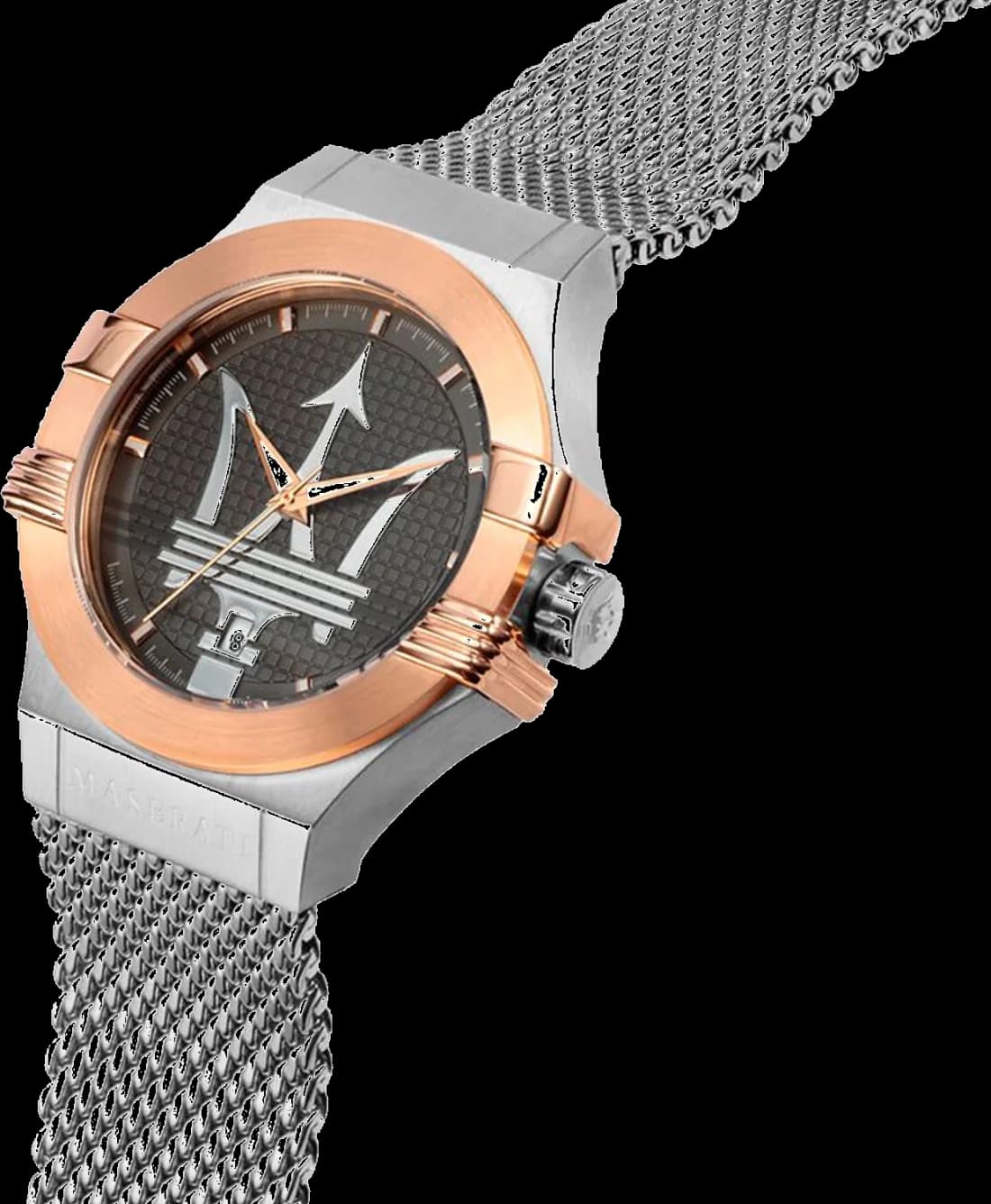 Gros plan sur le cadran gris de la Maserati R8853108007