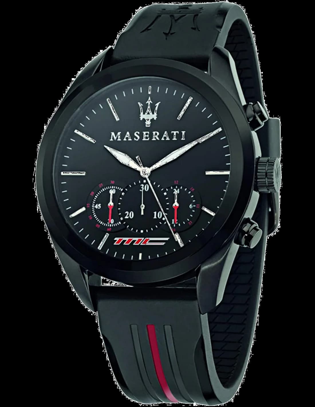Maserati R8871612004 vue de côté, bracelet silicone