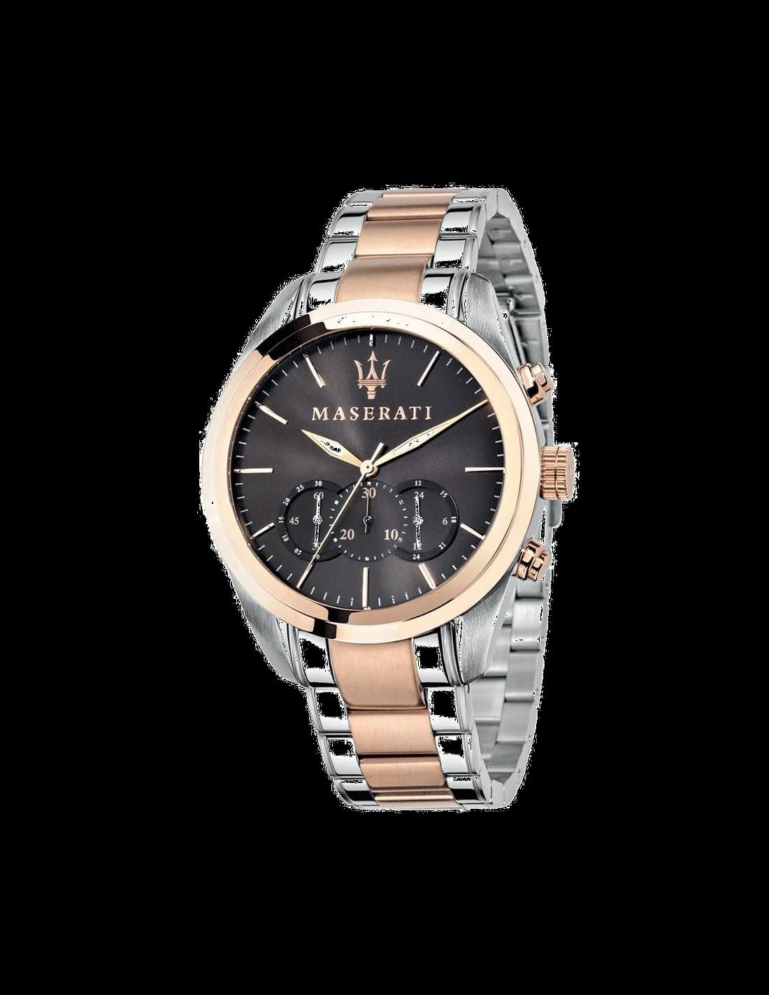 Maserati R8873612003 vue de côté, bracelet acier