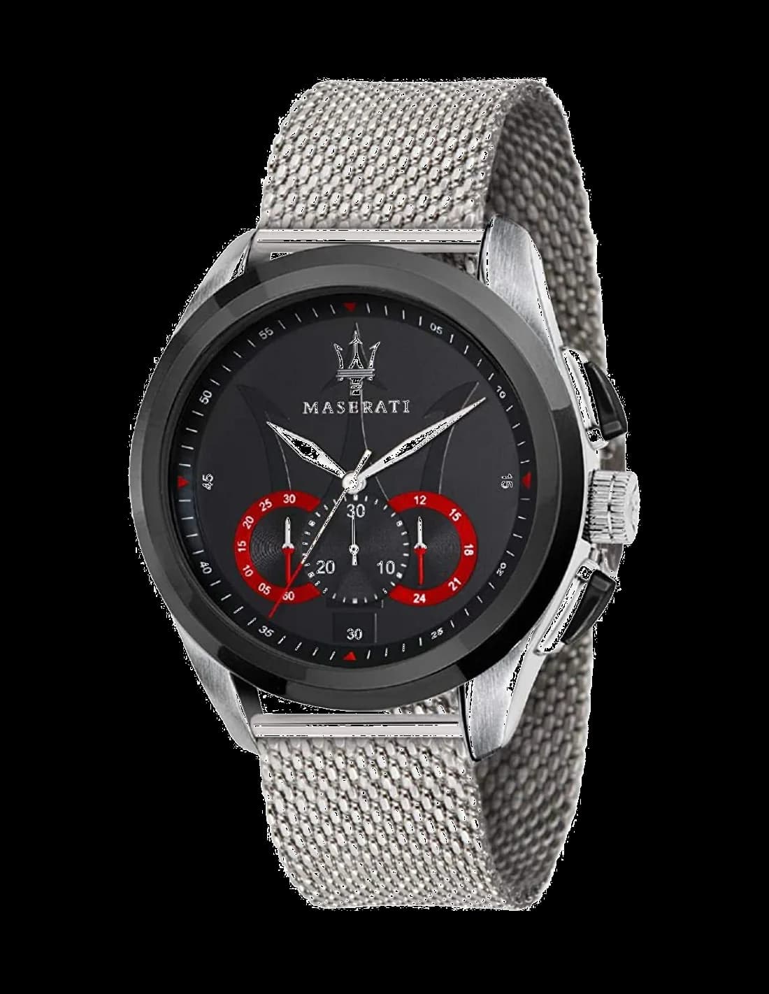 Maserati R8873612005 vue de côté, bracelet acier