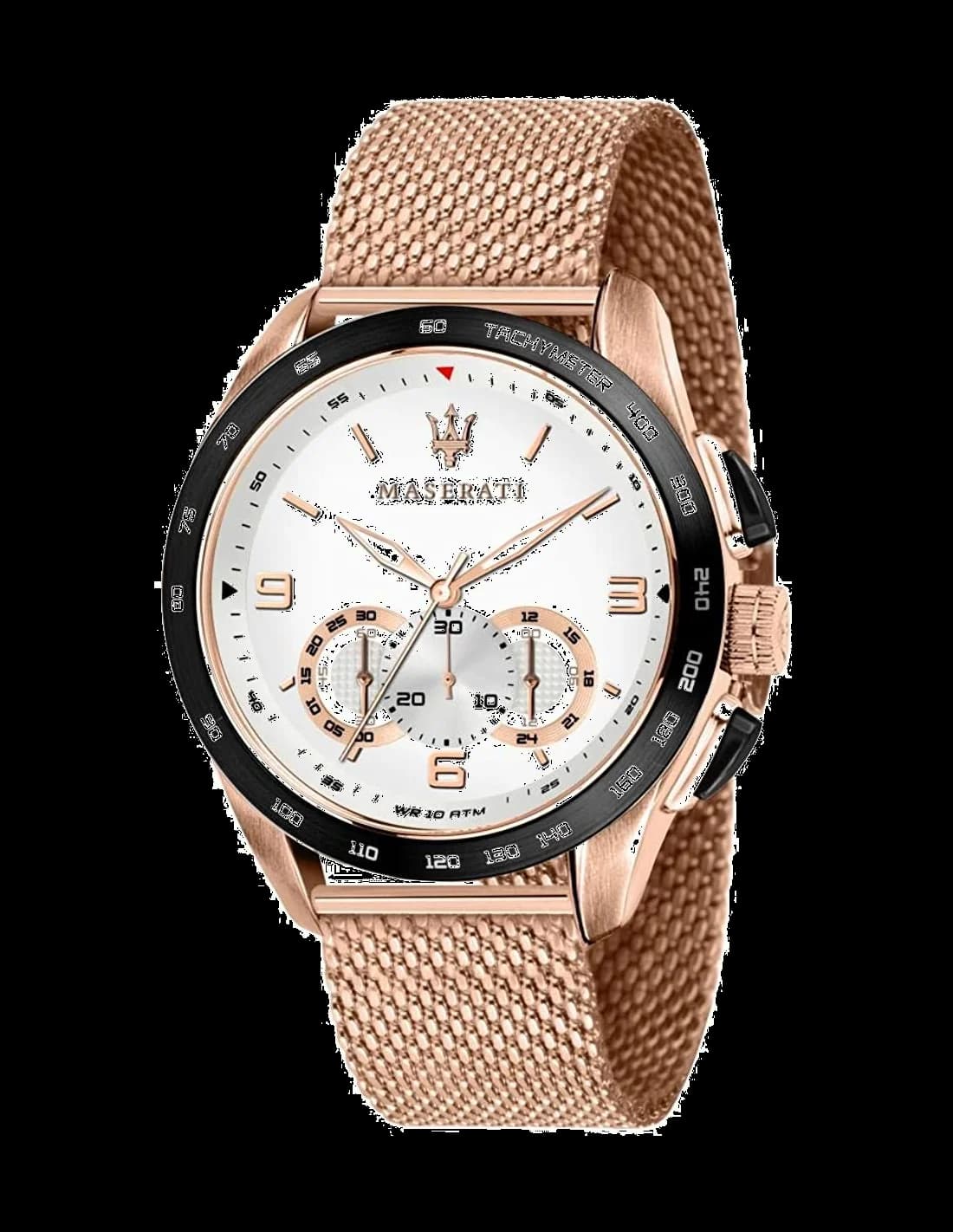 Maserati R8873612011 vue de côté, bracelet acier