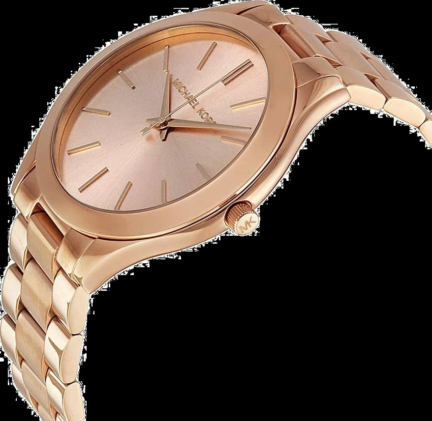 Gros plan sur le cadran or rose de la Michael Kors MK3197