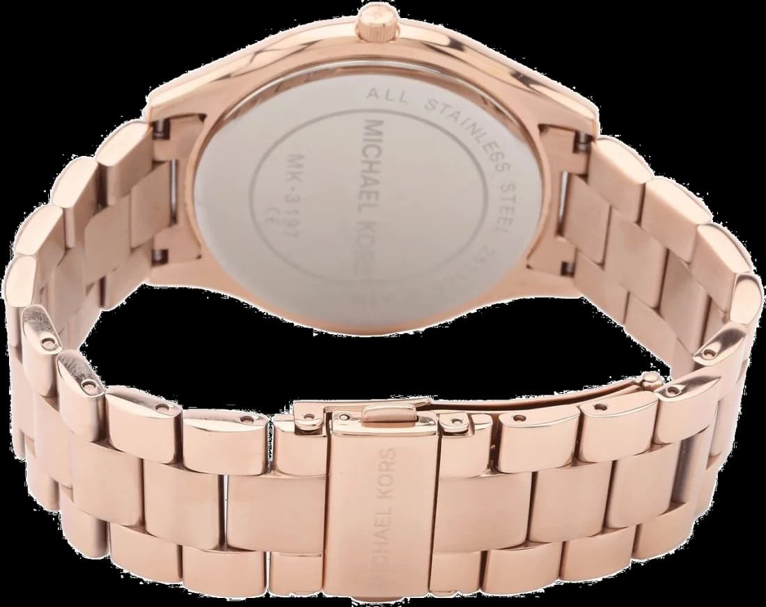 Michael Kors MK3197 côté fond de boîtier or rose