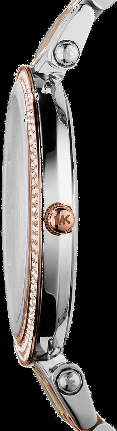 Gros plan sur le cadran argent de la Michael Kors MK3203