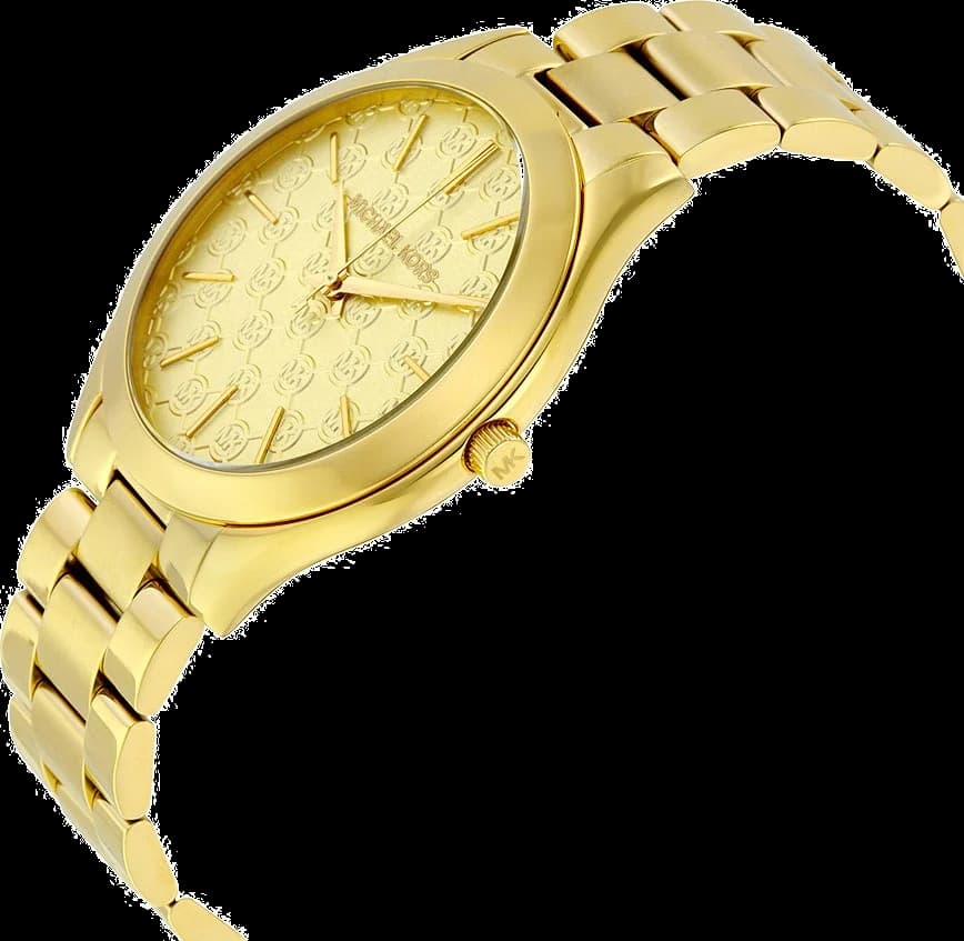 Michael Kors MK3335 Gold Stainless Steel Oversized Dial Watch vue 3