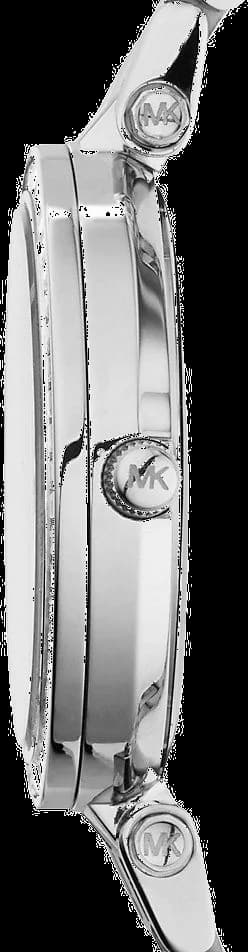 Gros plan sur le cadran argent de la Michael Kors MK3364