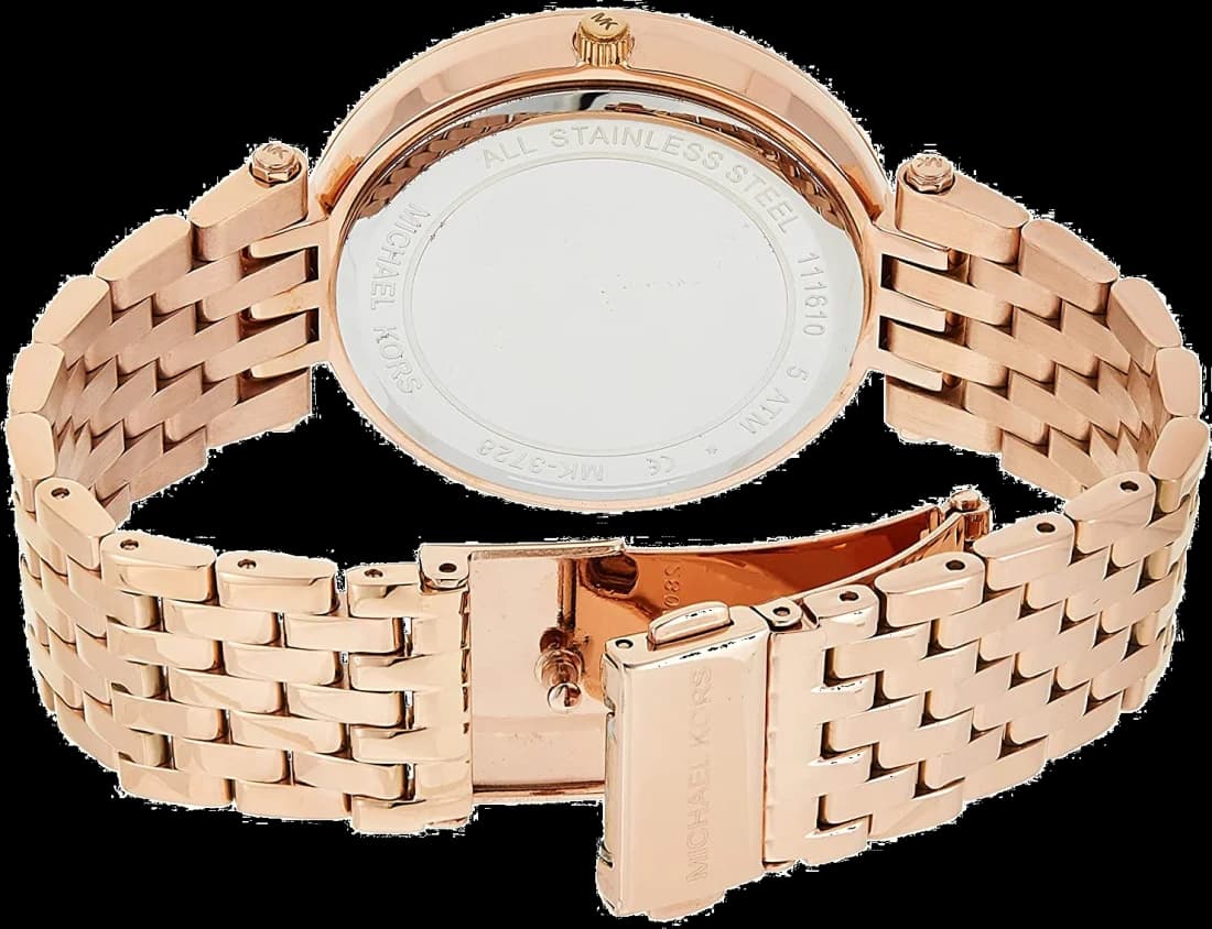 Montre Michael Kors Darci MK3728 Ciel étoilé bracelet or fond bleu vue 4