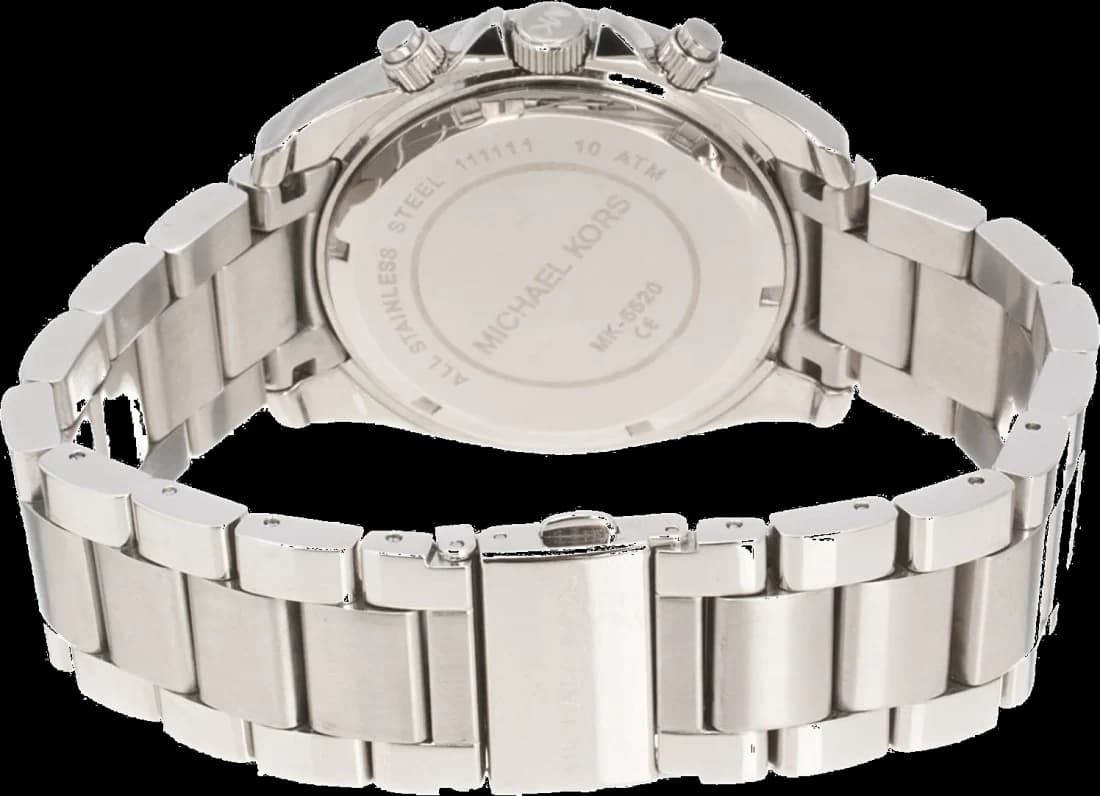 Gros plan sur le cadran blanc de la Michael Kors MK5520