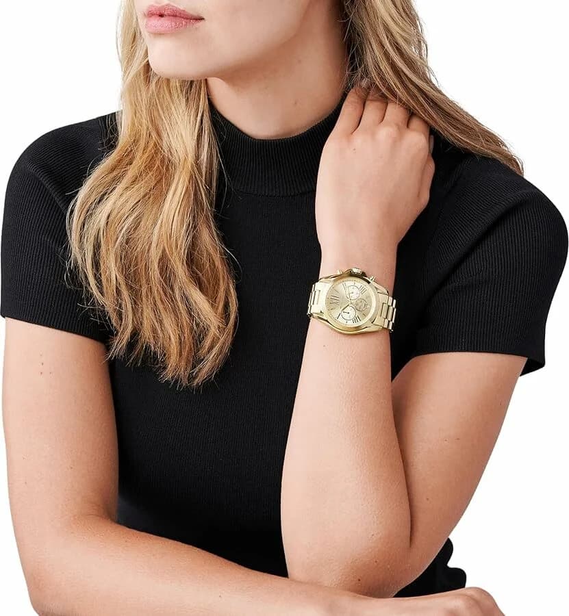 Michael Kors MK5605 Bradshaw Gold-Tone Chronograph Watch vue 6