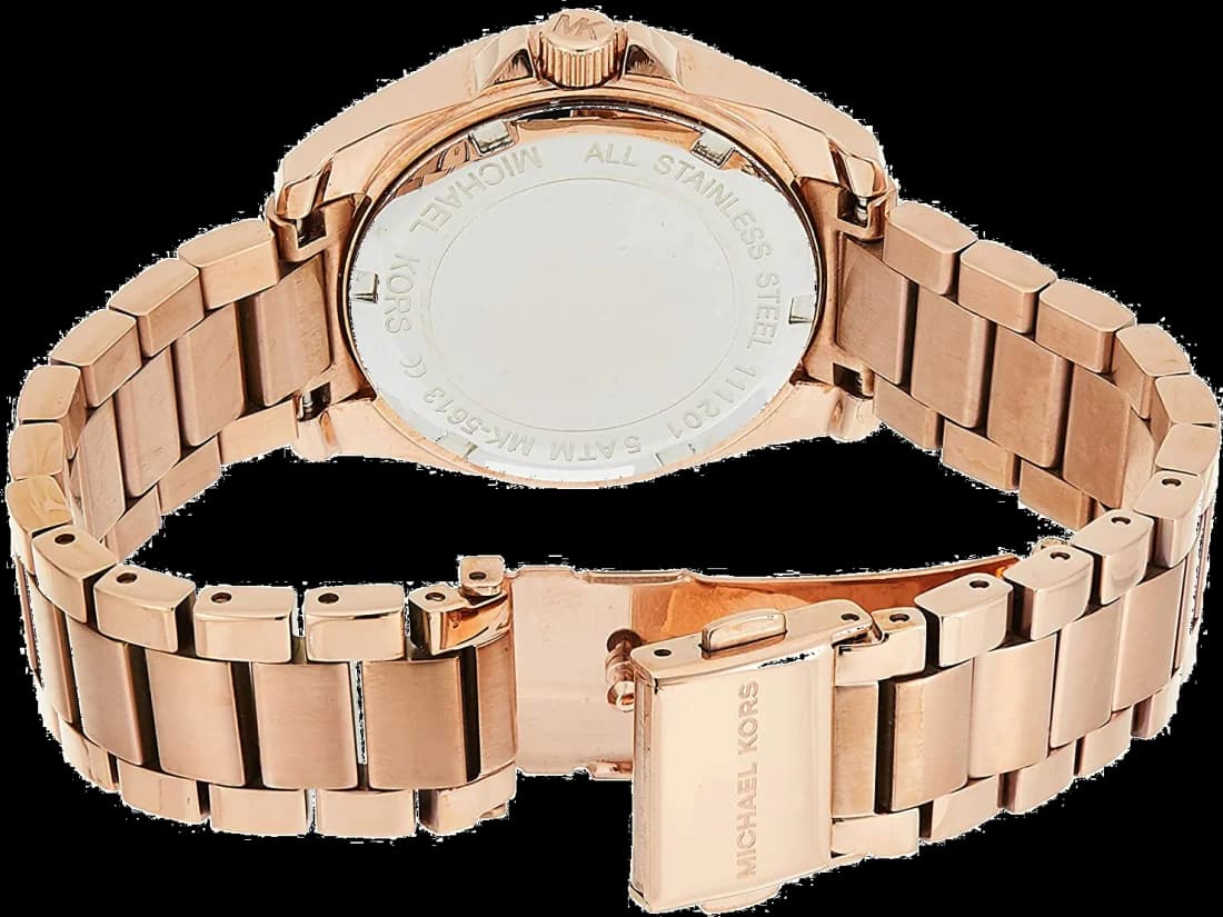 Gros plan sur le cadran or rose de la Michael Kors MK5613