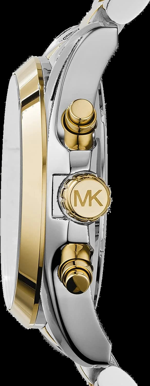 Gros plan sur le cadran bleu de la Michael Kors MK5976