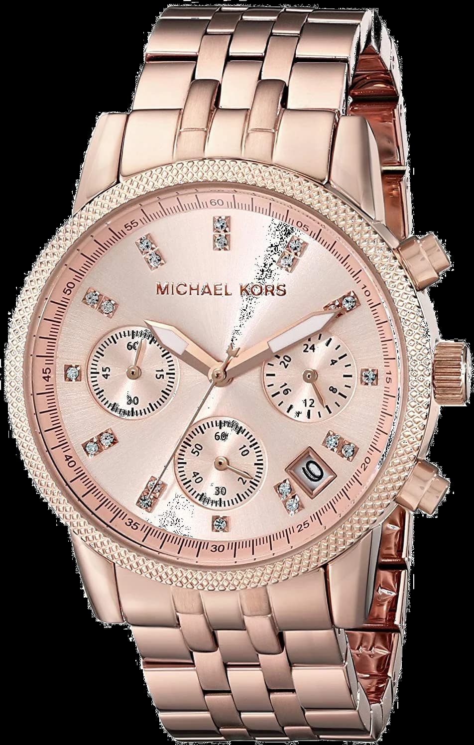 Michael Kors MK6077 vue de côté, bracelet acier