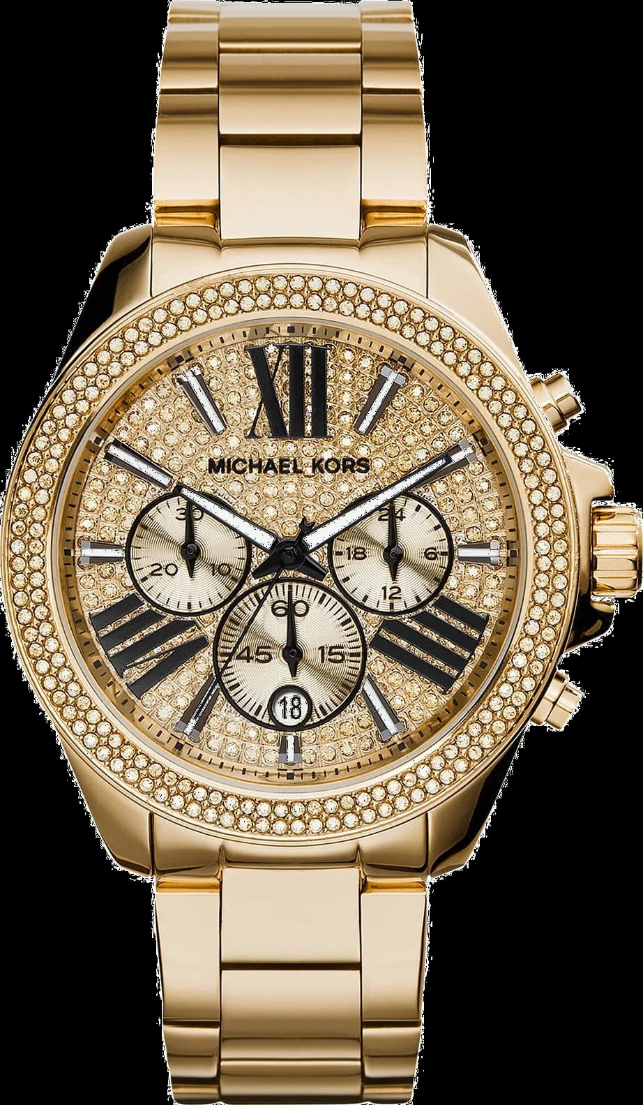 Michael Kors MK6095 vue de côté, bracelet acier