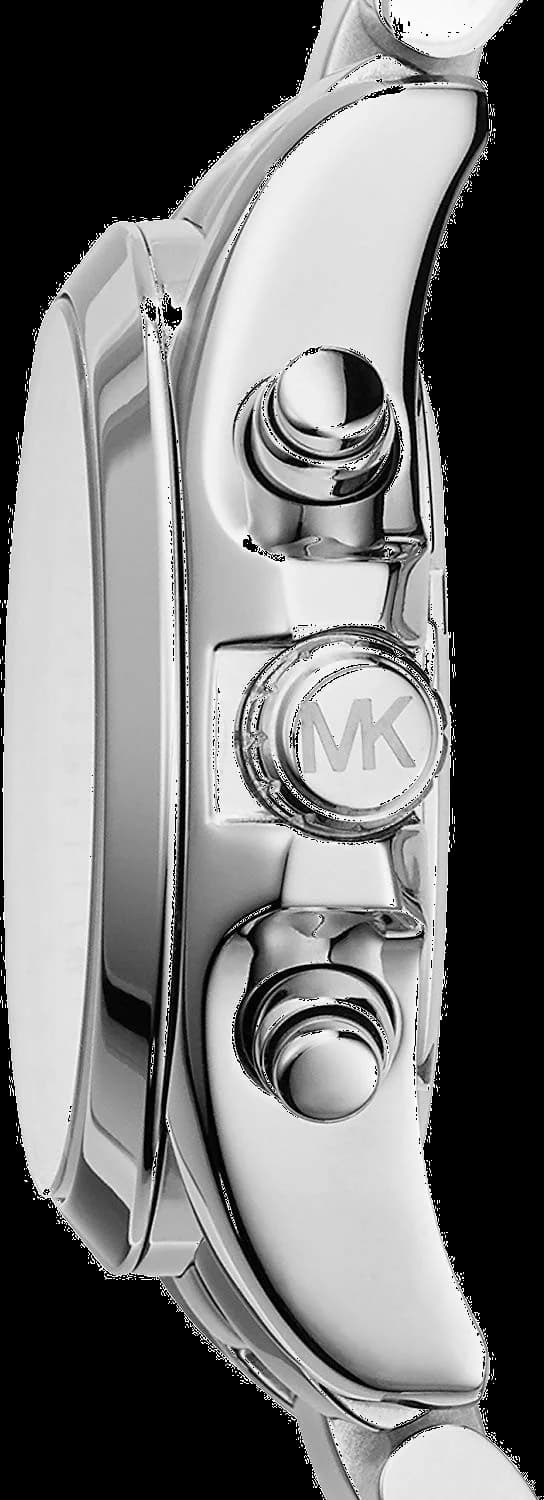 Gros plan sur le cadran argent de la Michael Kors MK6174