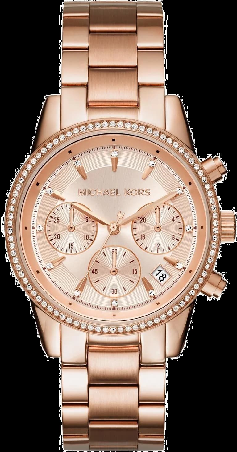 Michael Kors MK6357 vue de côté, bracelet acier