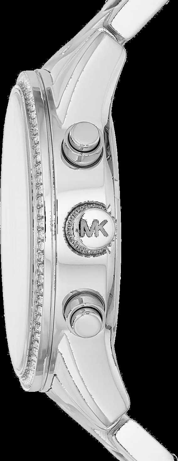 Gros plan sur le cadran blanc de la Michael Kors MK6428