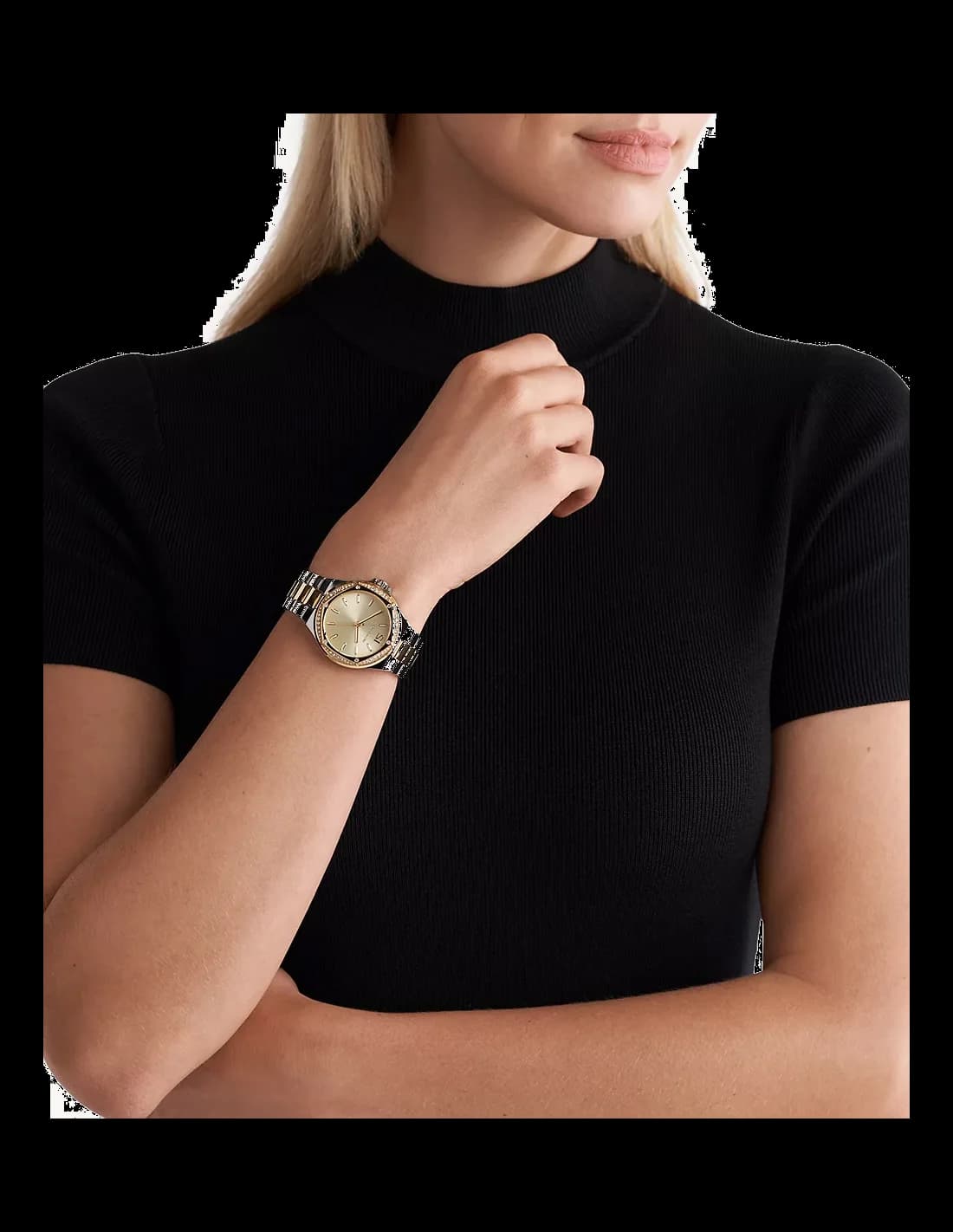 Michael Kors Lennox MK6988 Gold Dial Two-Tone Stainless Steel Women's Watch vue 5