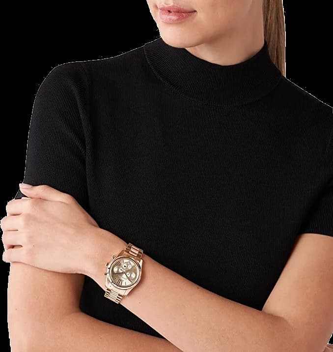 Montre Michael Kors Lexington MK7217 bracelet en acier or rose vue 5