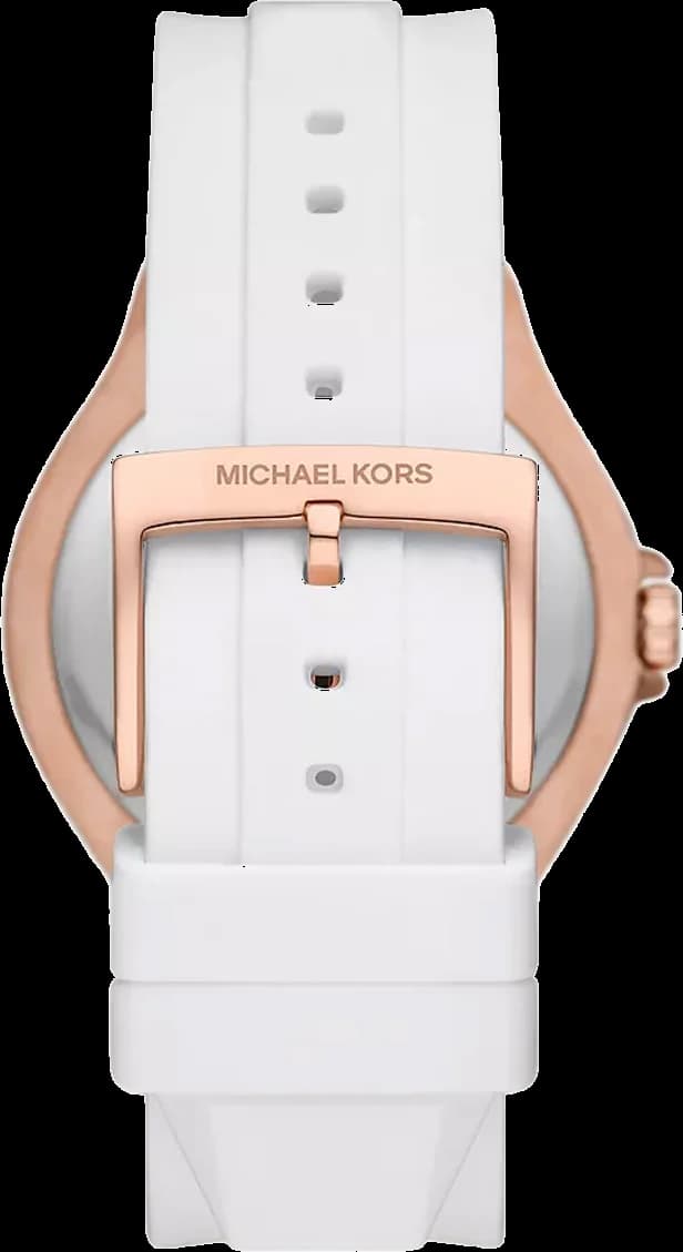Gros plan sur le cadran blanc de la Michael Kors MK7248