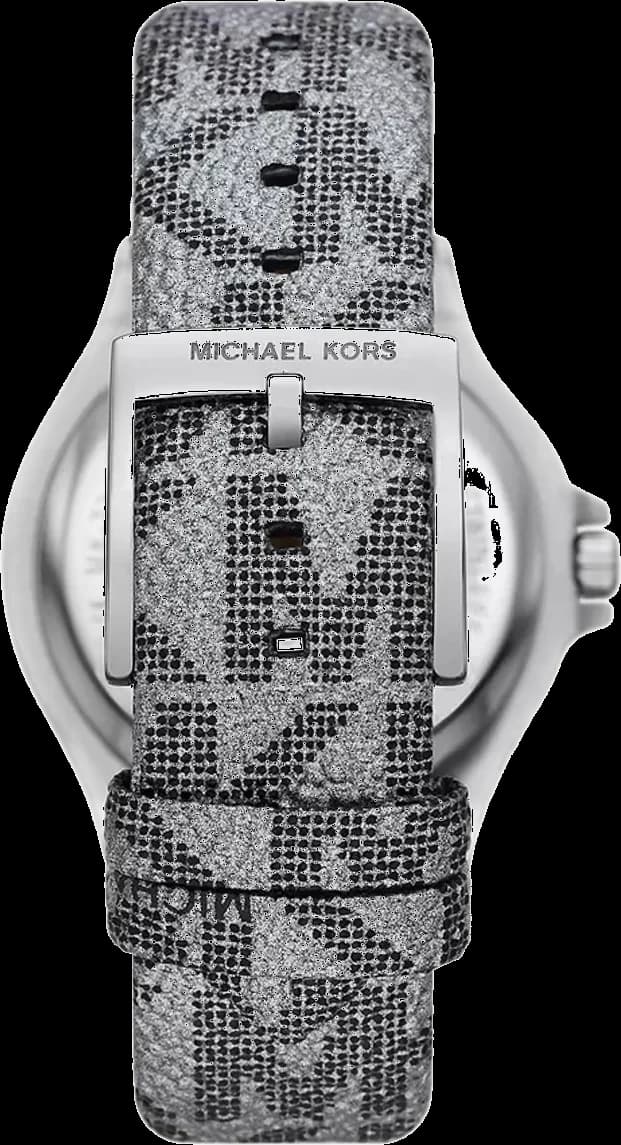 Gros plan sur le cadran noir de la Michael Kors MK7309
