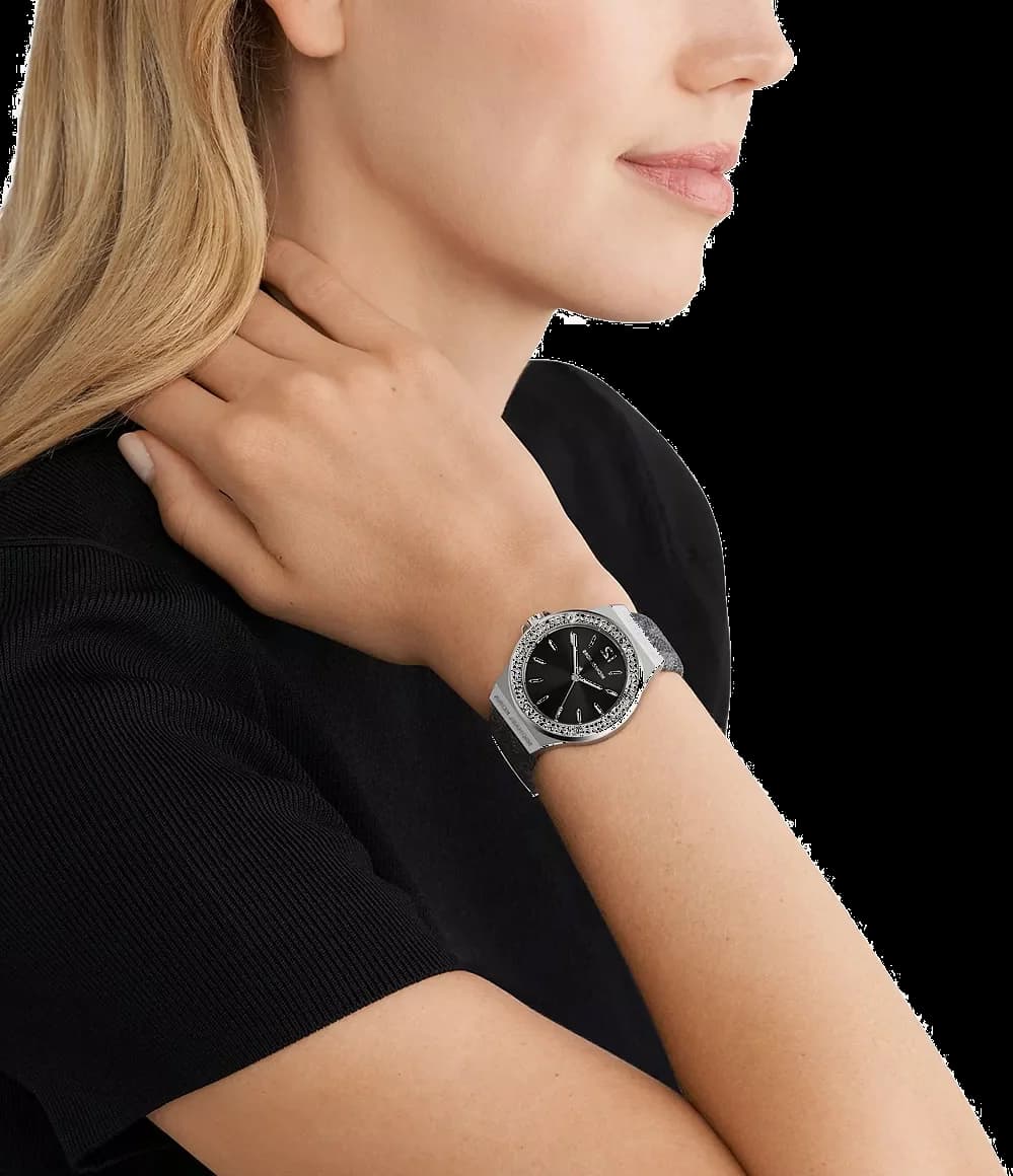 Montre Michael Kors Lennox MK7309 bracelet imprimé MK en cuir vue 5