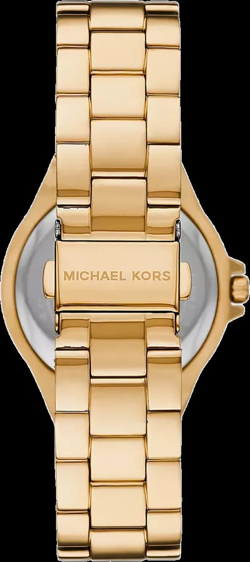 Gros plan sur le cadran noir de la Michael Kors MK7404