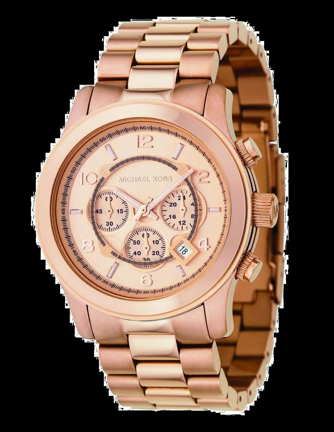 Michael Kors MK8096 vue de côté, bracelet aluminium