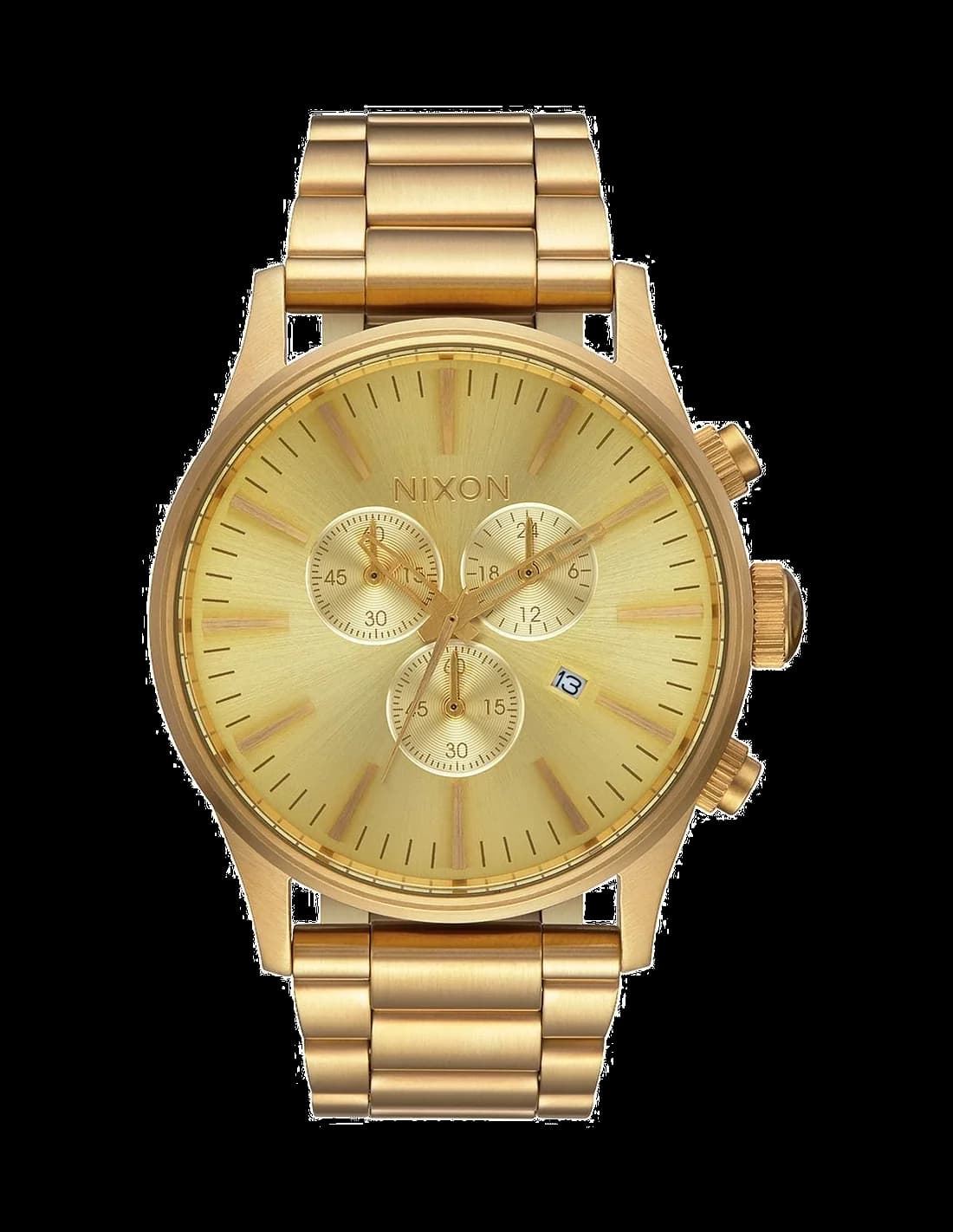 Nixon A386-502 vue de côté, bracelet acier