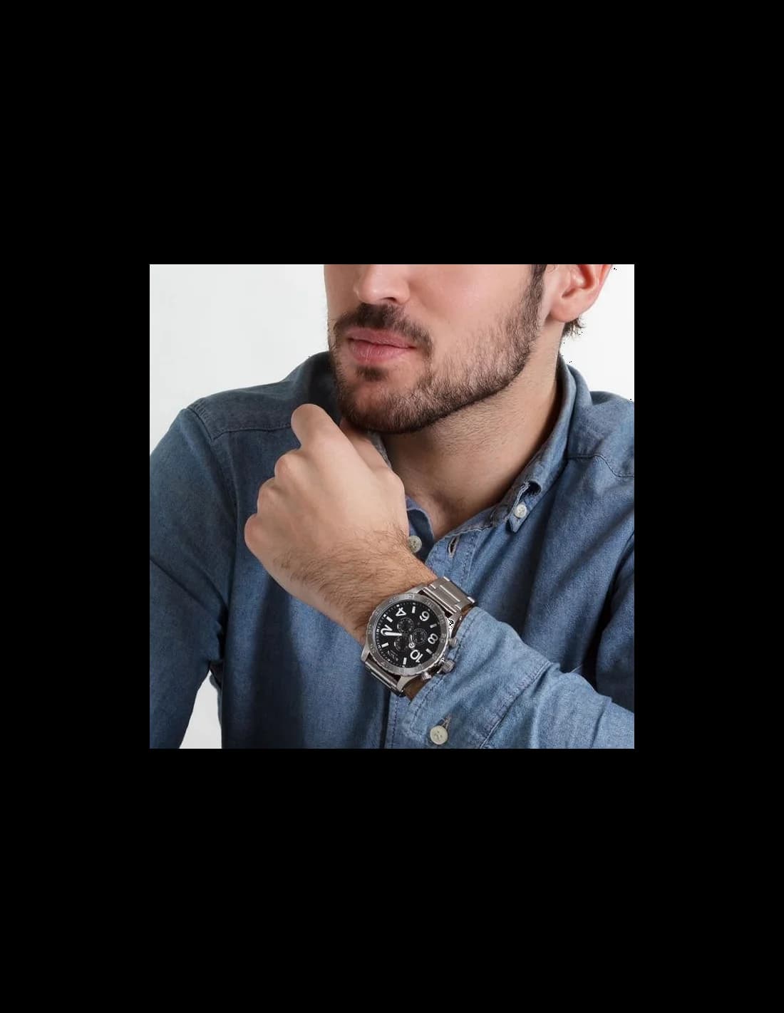 Montre Homme Nixon 51-30 Chrono Acier cadran noir A083-000-00 vue 5