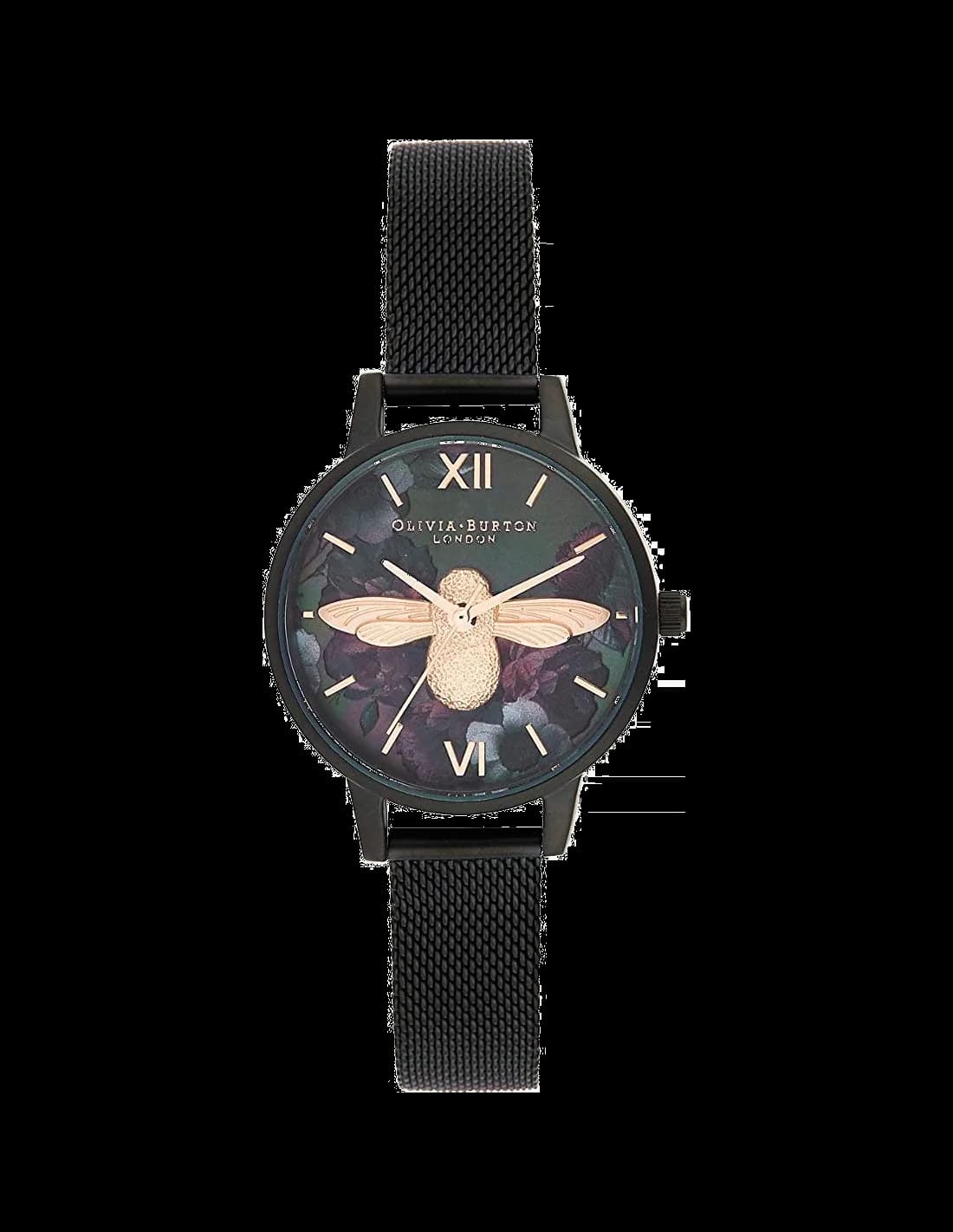 Olivia Burton OB16AD39 vue de côté, bracelet acier