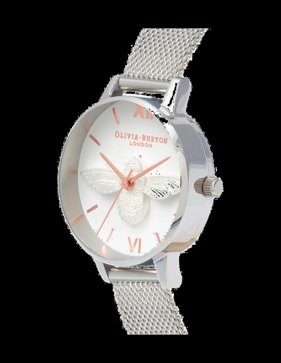 Gros plan sur le cadran blanc de la Olivia Burton OB16AM146