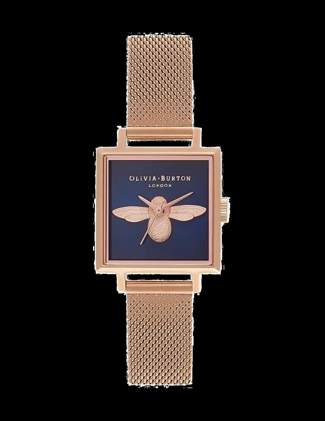 Olivia Burton OB16AM96 vue de côté, bracelet acier