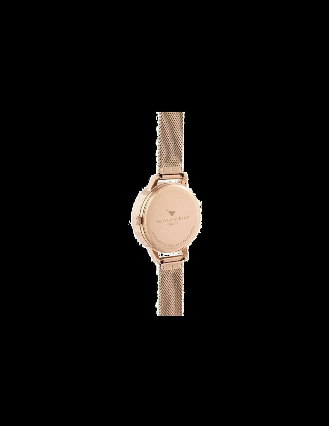Gros plan sur le cadran blanc de la Olivia Burton OB16EX116