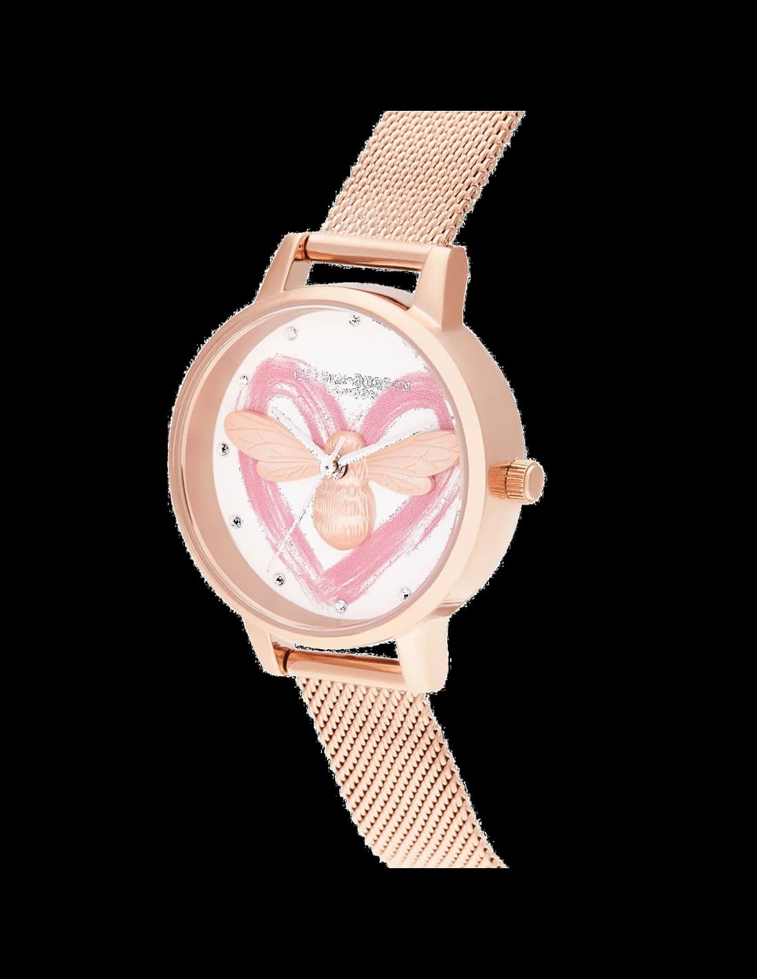 Gros plan sur le cadran blanc de la Olivia Burton OB16FB01
