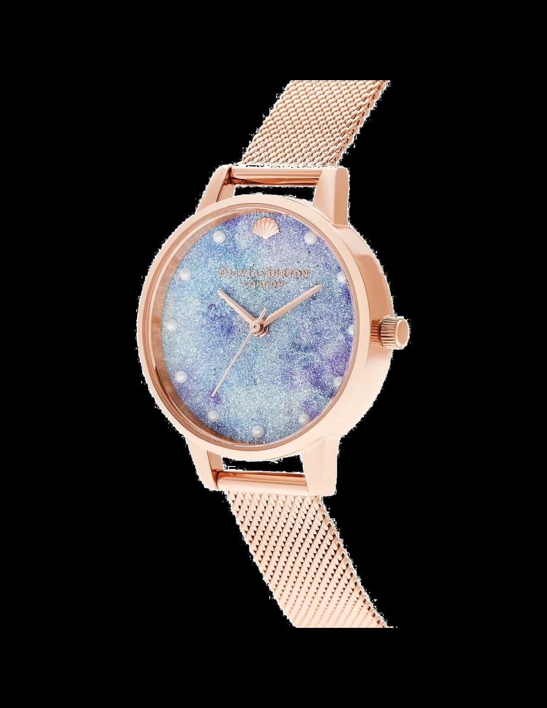 Gros plan sur le cadran multicolore de la Olivia Burton OB16US44