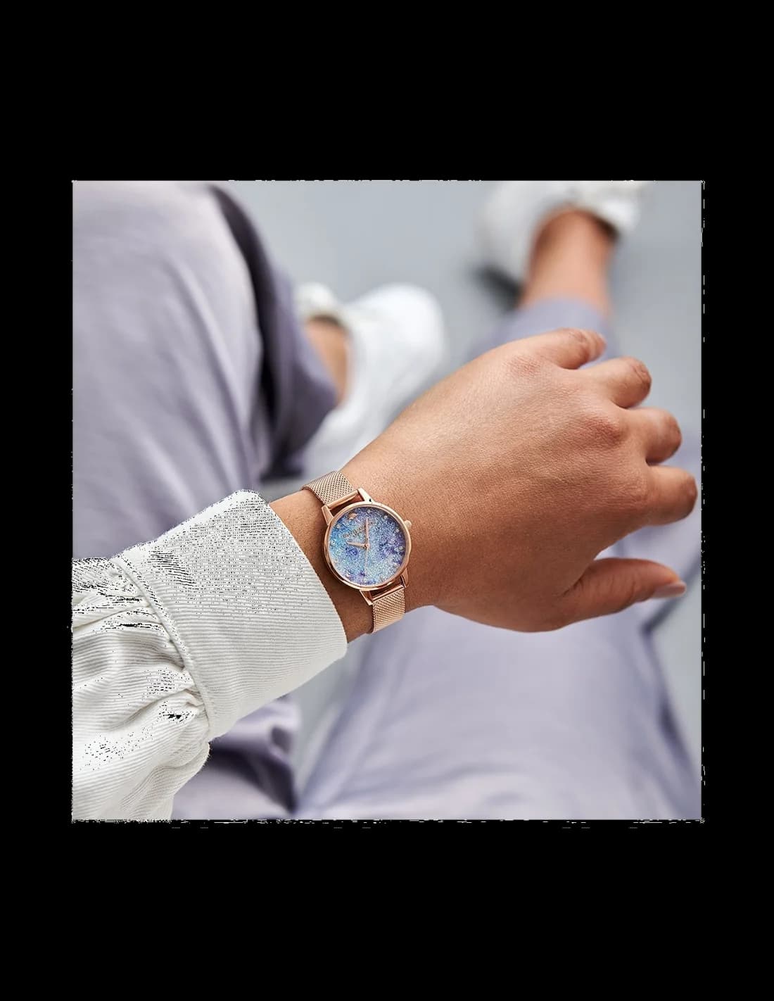 Olivia Burton OB16US44 Deep Sea Glitter Dial Stainless Steel Rose Gold Watch vue 4