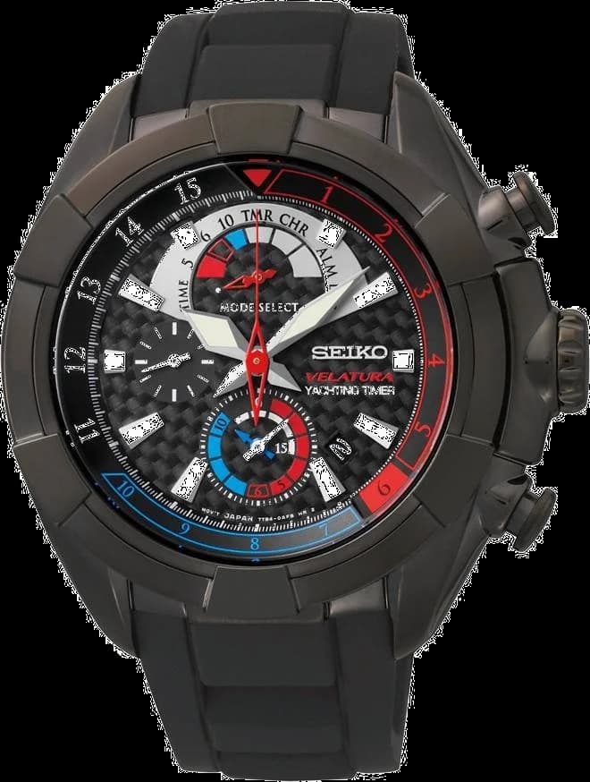 Seiko SPC149P1 vue de côté, bracelet silicone