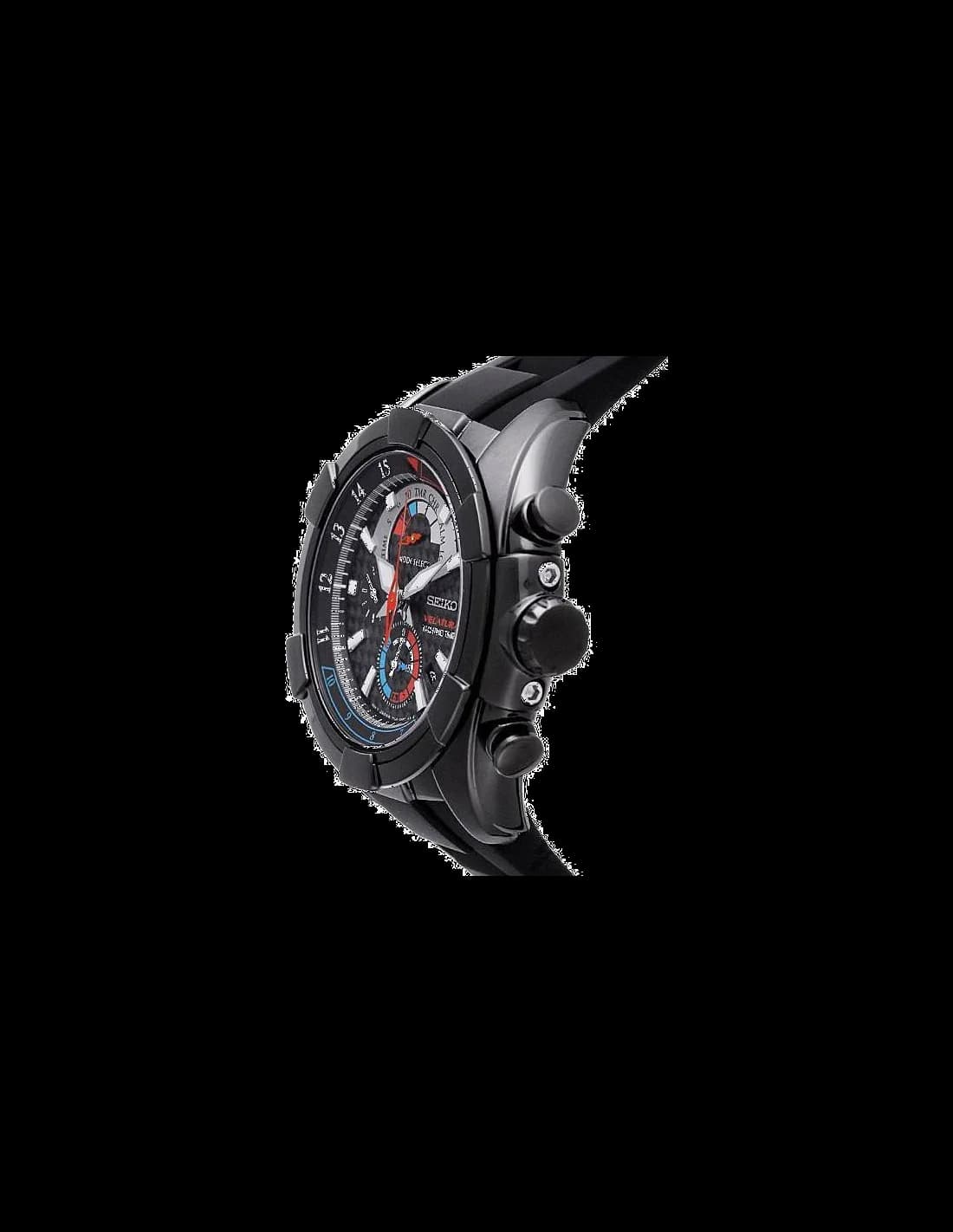 Seiko SPC149P1 Black Steel and Titanium Watch vue 3