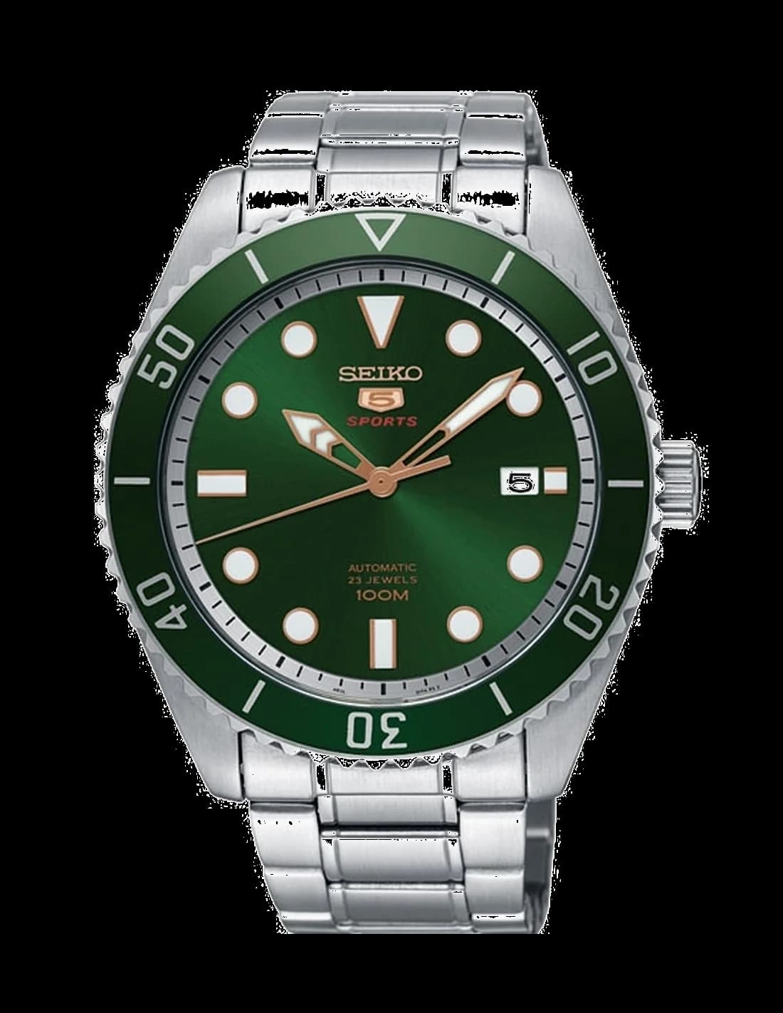 Seiko SRPB93K1 vue de côté, bracelet acier