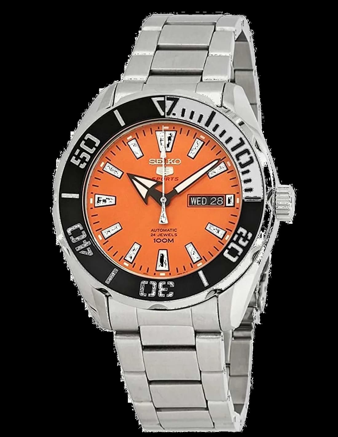 Seiko SRPC55K1 vue de côté, bracelet acier