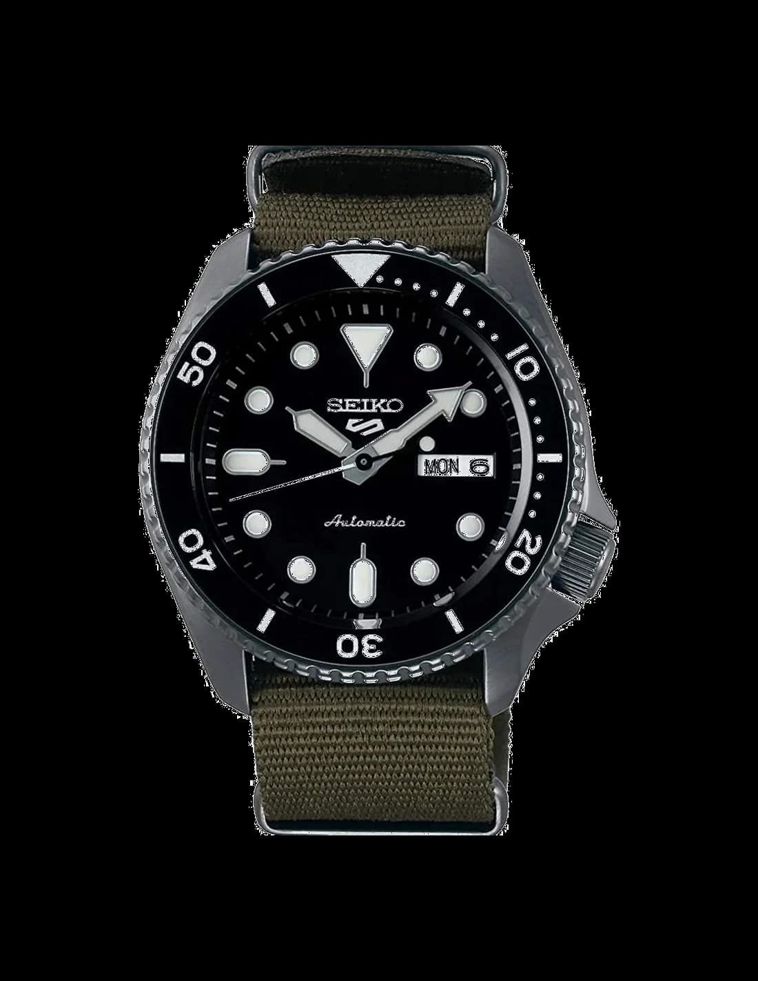Seiko SRPD65K4 vue de côté, bracelet nylon