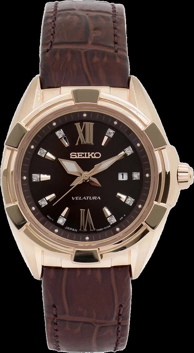 Seiko SXDG12P1 vue de côté, bracelet cuir