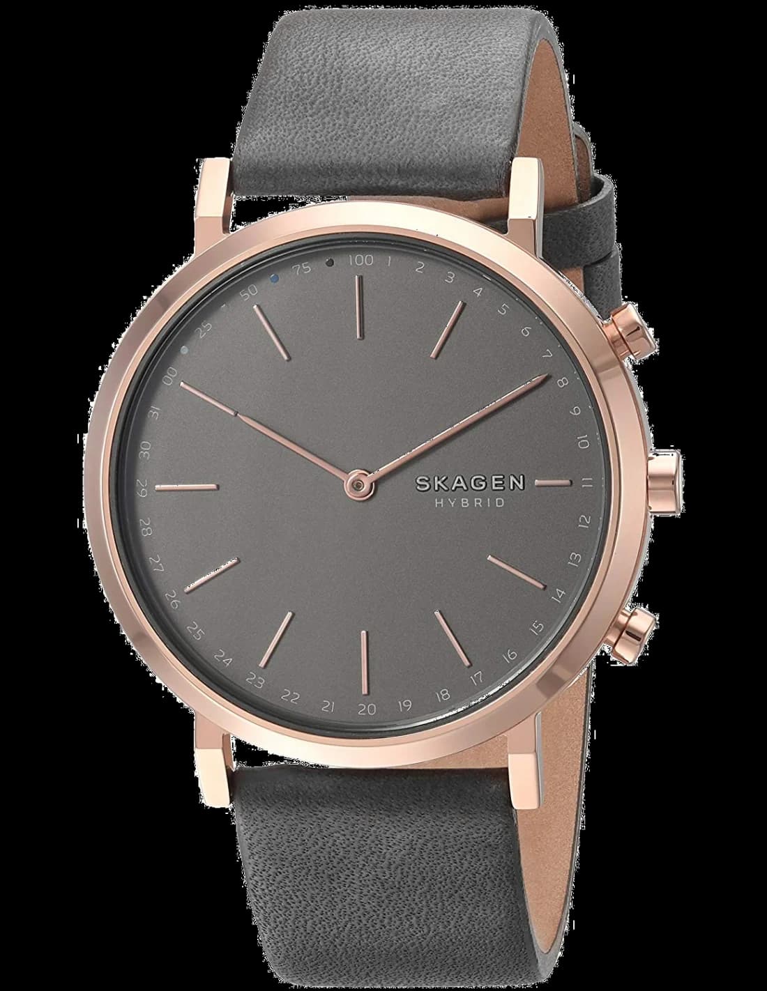 Skagen SKT1207 vue de côté, bracelet cuir