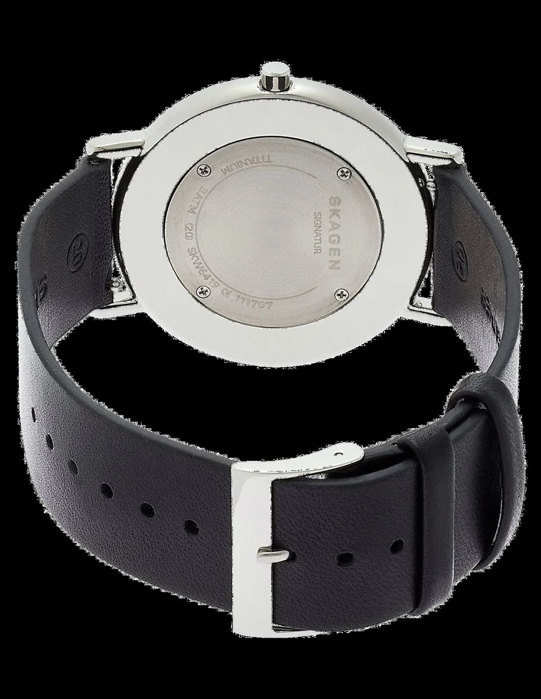 Montre Skagen SKW6419 Bracelet en Cuir Noir et Boîtier Ultra-Plat vue 3