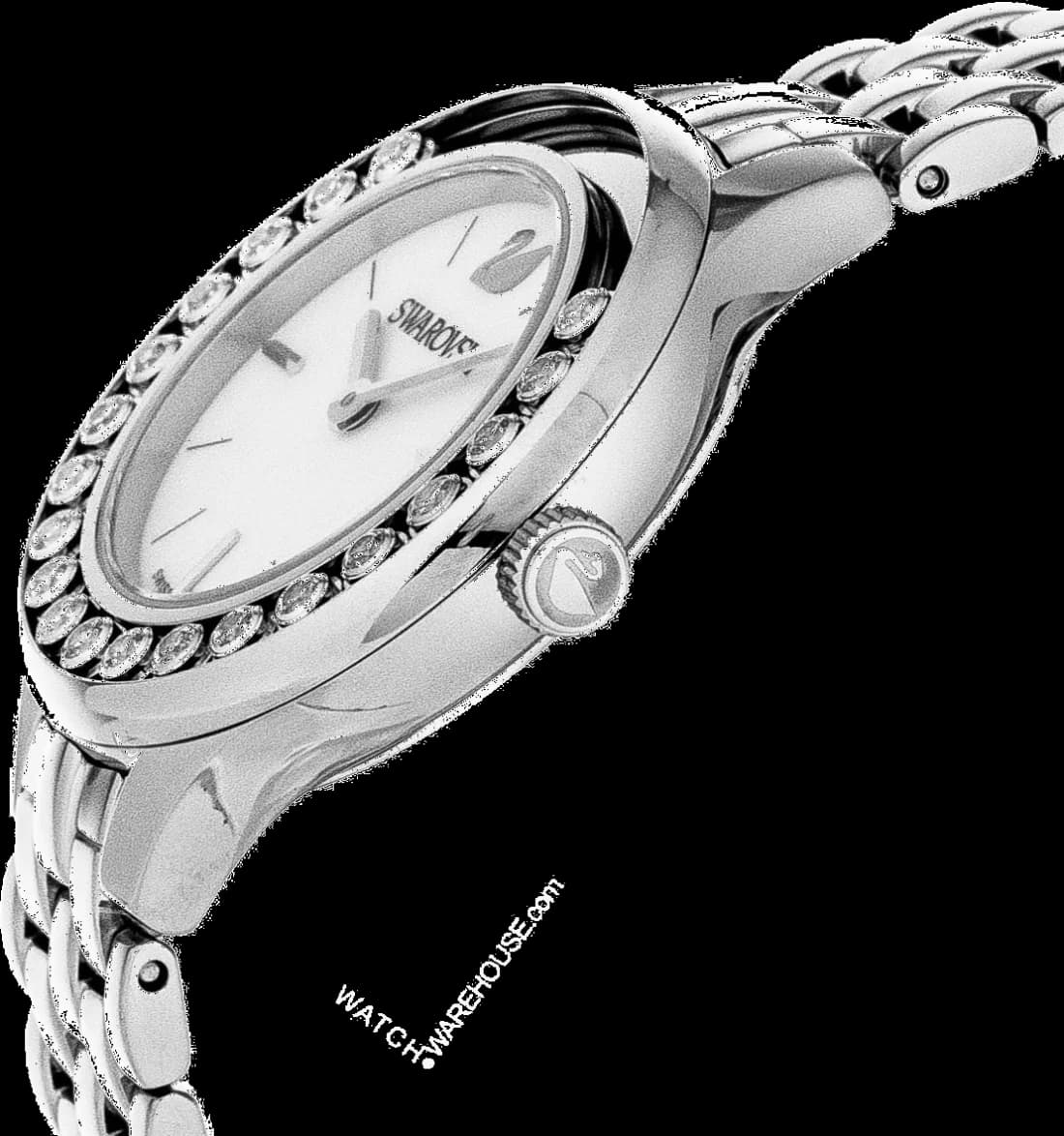 Gros plan sur le cadran argent de la Swarovski 5242901