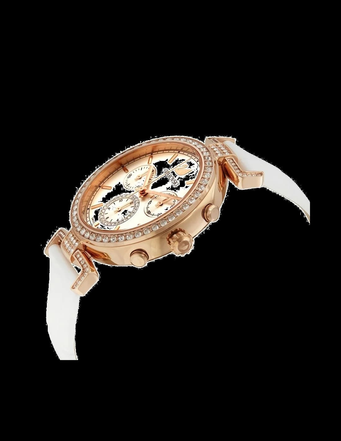 Gros plan sur le cadran blanc de la Swarovski 5295369