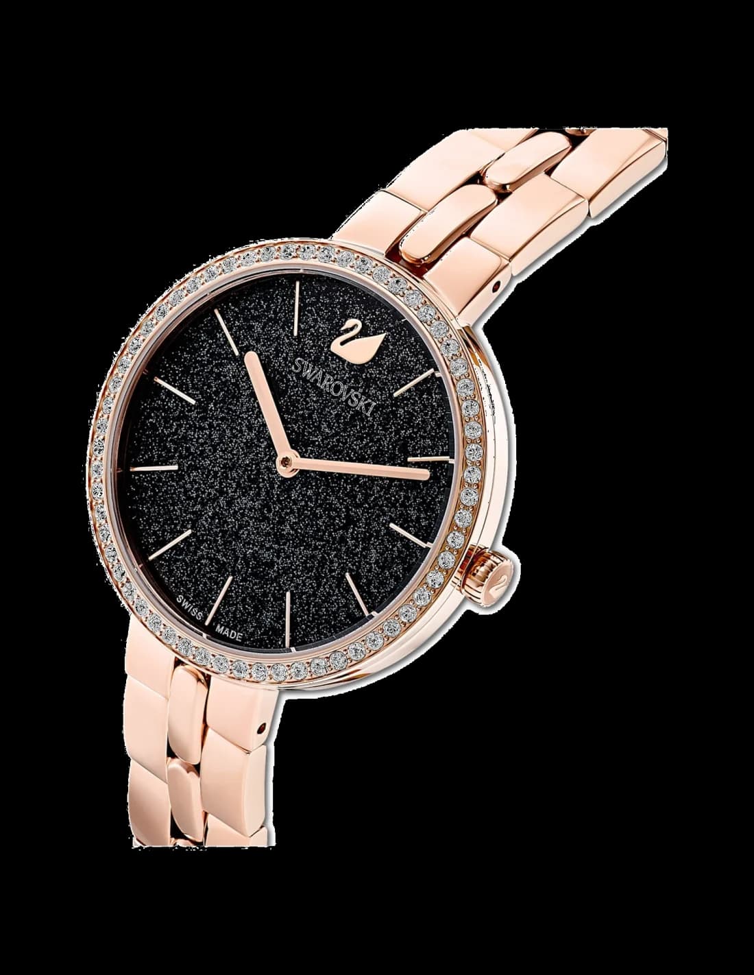 Gros plan sur le cadran noir de la Swarovski 5517797