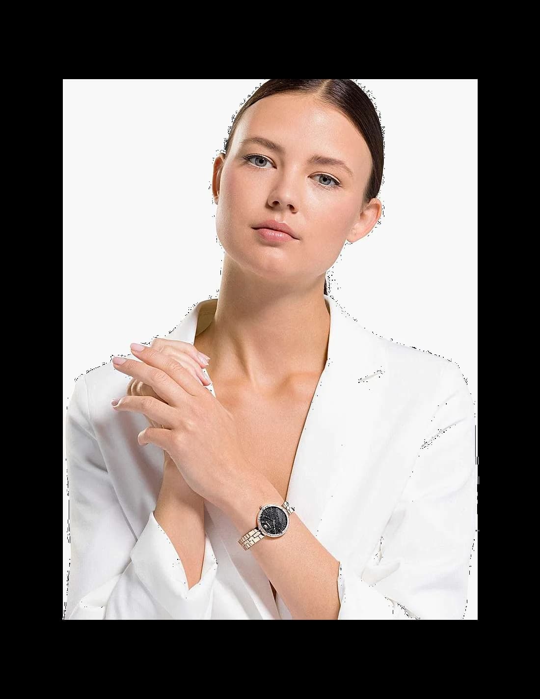 Swarovski Cosmopolitan 5517797 Black Diamond Powder Dial Women's Watch vue 6